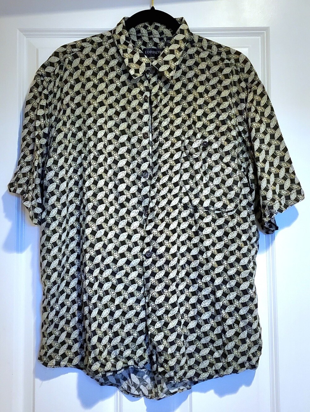 Men's Portofino Short Sleeve Button Down Printed Camp Shirt